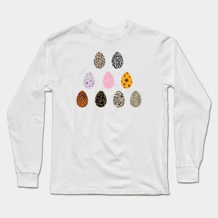 Easter stickers safari animal print, fashion Easter, Easter clipart, minimalism Easter decor Long Sleeve T-Shirt